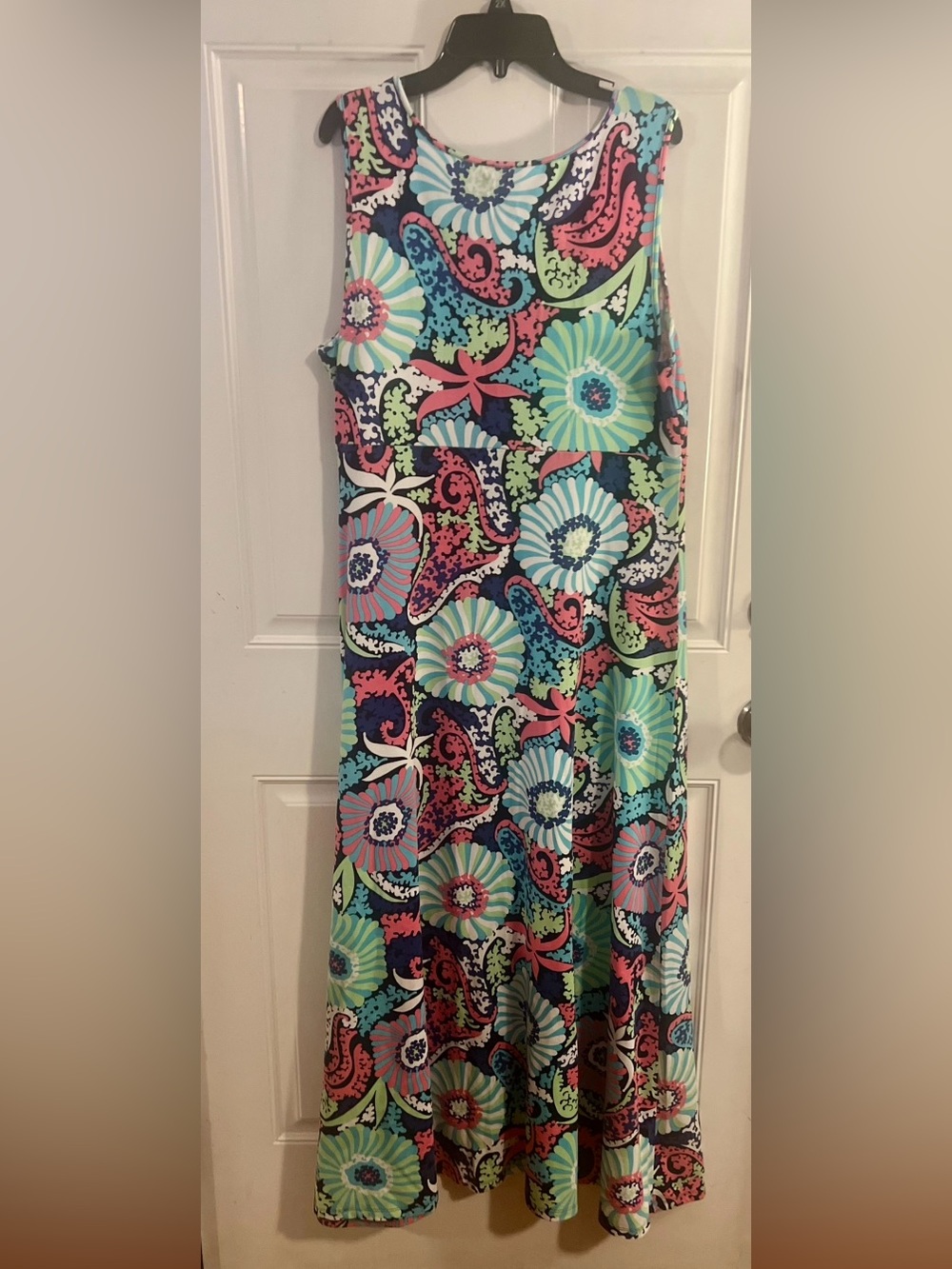 Talbots Filigree Floral Jersey Sleeveless Midi Dress L NWT - Picture 3 of 8